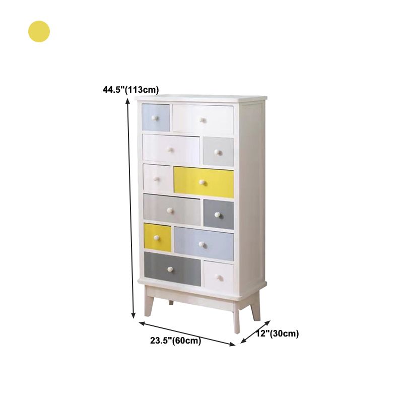 Modern Style Storage Chest Vertical Wood White Storage Chest Dresser with Drawers