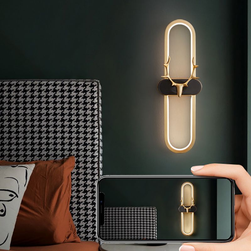 Modern Linear Wall Mount Lighting Minimalist Metallic LED Wall Sconce for Sitting Room