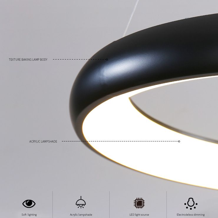 Moderne ronde ringinbouw plafondlamp van metaal
