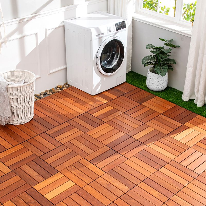 Tradition Smooth Wood Floor Tile Click Lock Teak Wood for Living Room