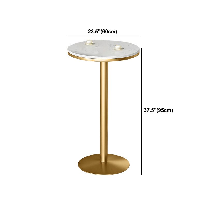 Glam Style Bar Table Faux Marble Bar Dining Table for Living Room