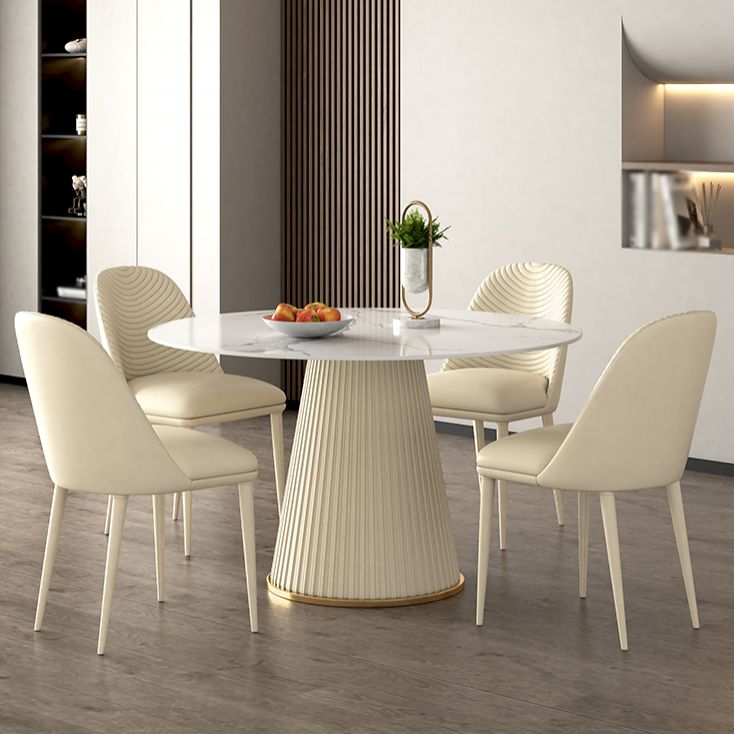 Nordic 1/2/5/7 Pieces Round Dinette Set with Sintered Stone Table and Chairs Furniture