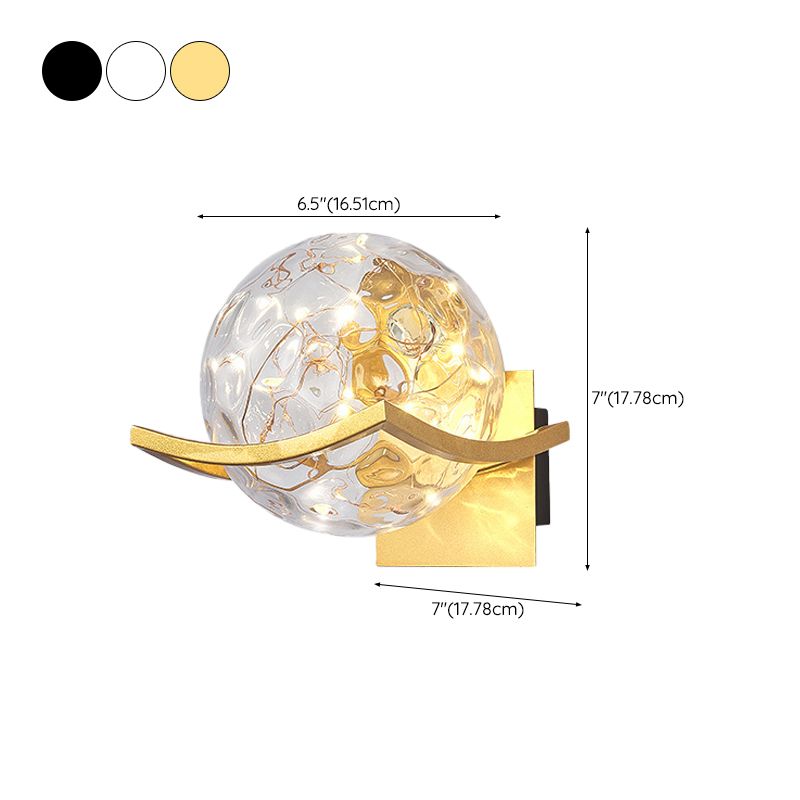 Single Golden/White/Black Wall Mounted Sconce Modernism Glass Shaded Wall Light for Foyer
