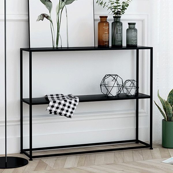 31.5" Tall Modern Console Table 2-shelf Iron Accent Table for Hall