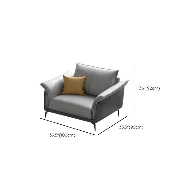 Tropical 35" Wide Sofa Fabric Flared Arm Gray Seating for Living Room