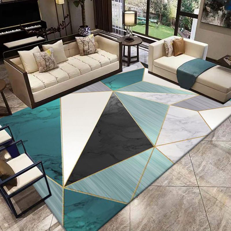 Modern Geometric Rug Carpet Stain Resistant Rug for Living Room