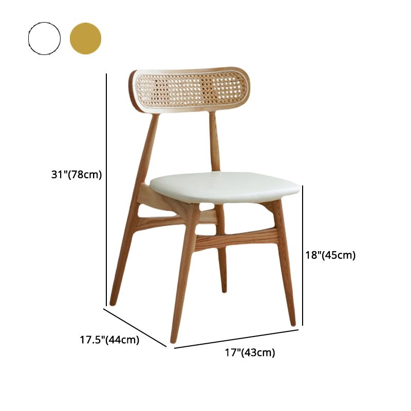 Silla de comedor de madera de estilo tradicional, silla auxiliar de comedor sin brazos con respaldo abierto (juego de 2)
