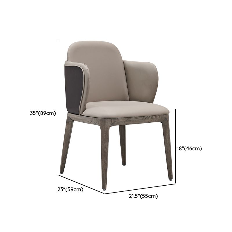 Faux Leather and Solid Wood Modern Dining Accent Chair for Home