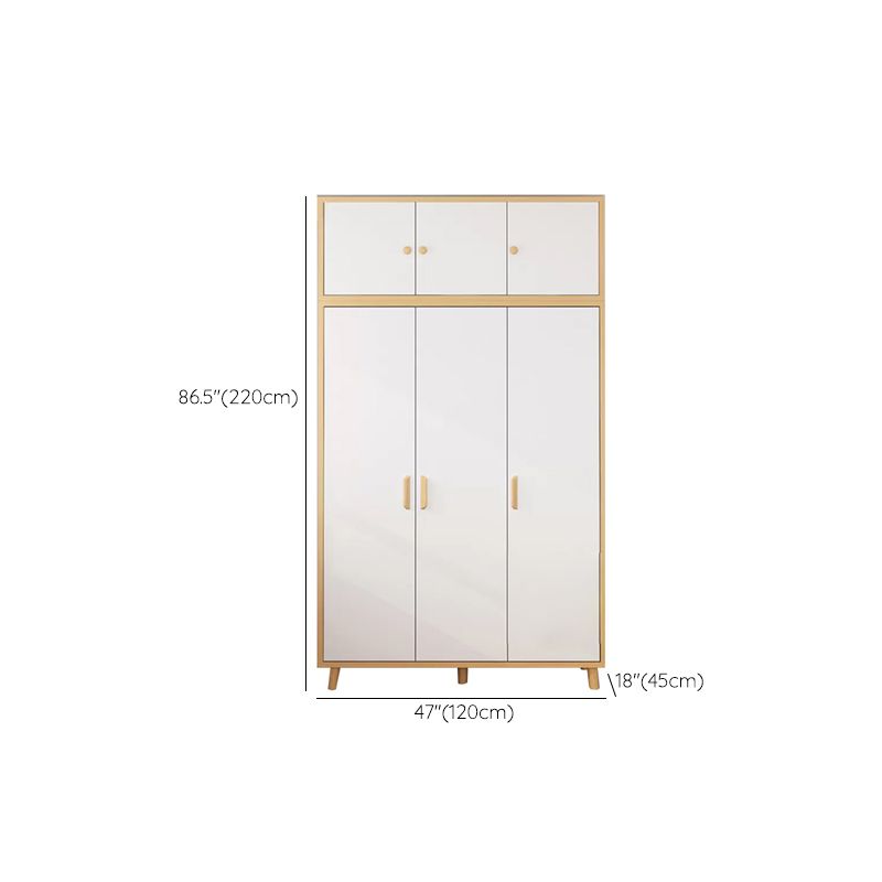 Contemporary Hanging Clothes Rack Solid + Manufactured Wood Kid's Wardrobe