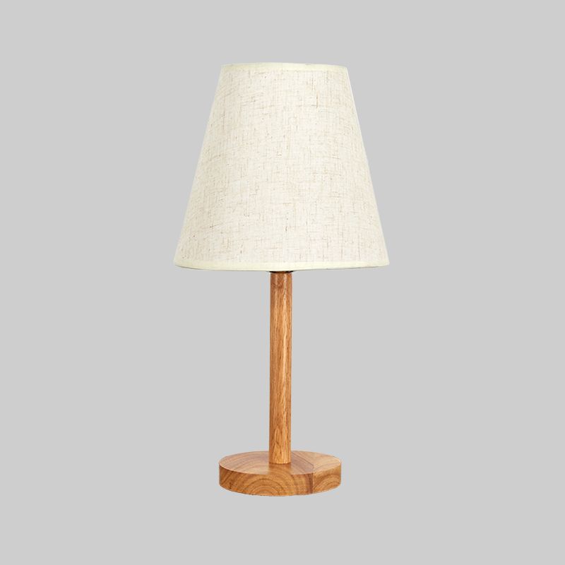 1 Glühbirne konische Studienlampe Modernes Stoff Lesebuch Licht im Holz für Wohnzimmer