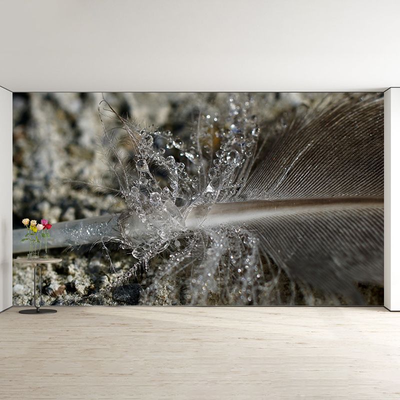 Bright Color Feather Wall Mural Wallpaper Modern Mildew Resistant Wall Decor