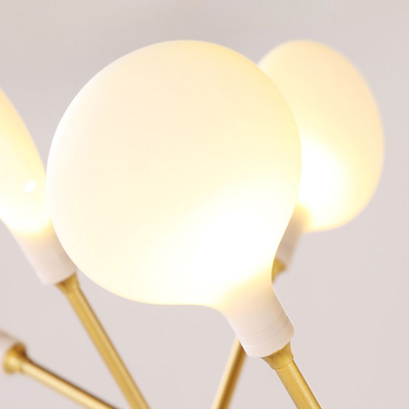 Acrylic Gold Pendant Light in Modern Luxury Style Wrought Iron Firefly Hanging Lamp for Living Room