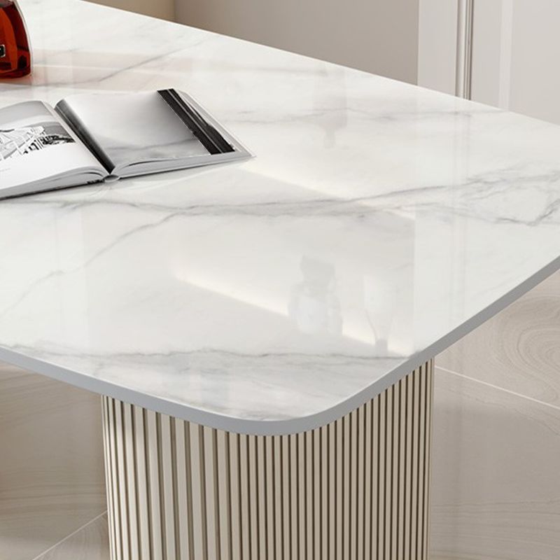 Nordic 1/2/5/6/7 Pieces Dining Set Rectangle Table and Leather Chairs Dinette Set