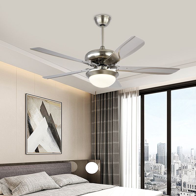 4 grijze messen woonkamer verlichtingsarmatuur modern metaal 50 "brede led zilveren semi -spoelige gemonteerde lamp