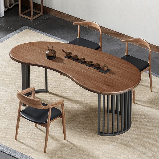 Contemporary Unconventional Shape Office Desk Solid Wood Writing Desk for Home