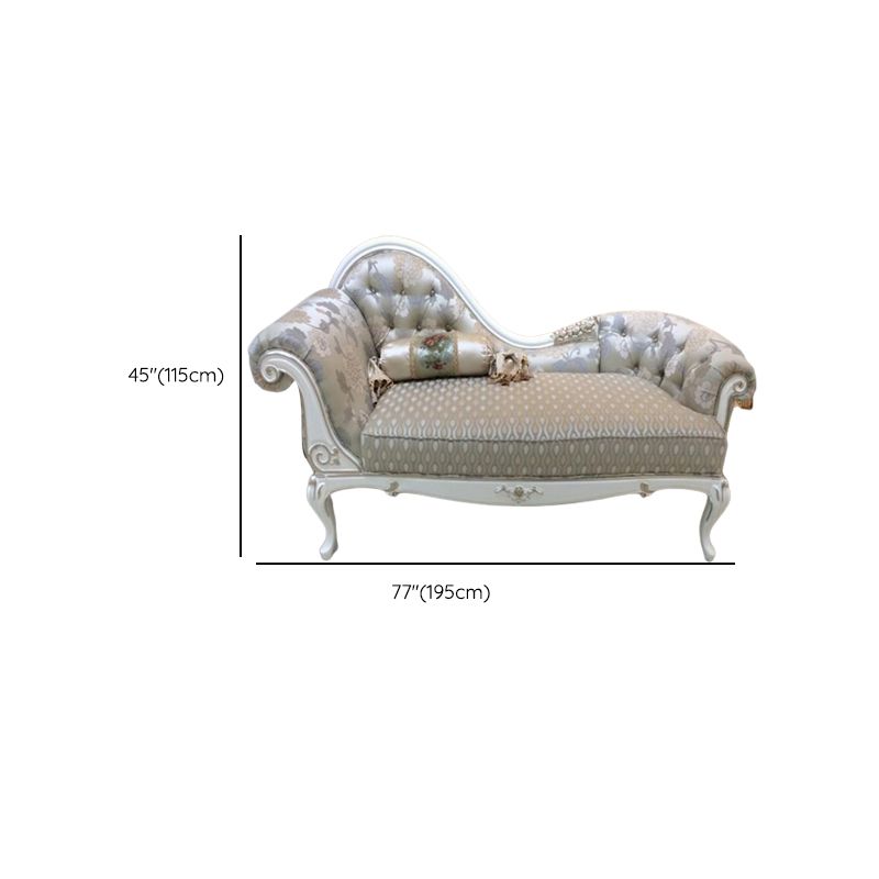 Glam Upholstered Chaise Lounge Couch Rolled Arms Chaise Lounge Chair