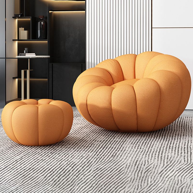 Faux Leather/Faux Fur Chair 37.4" L x 37.4" W x 25.6" H Convertible Chair