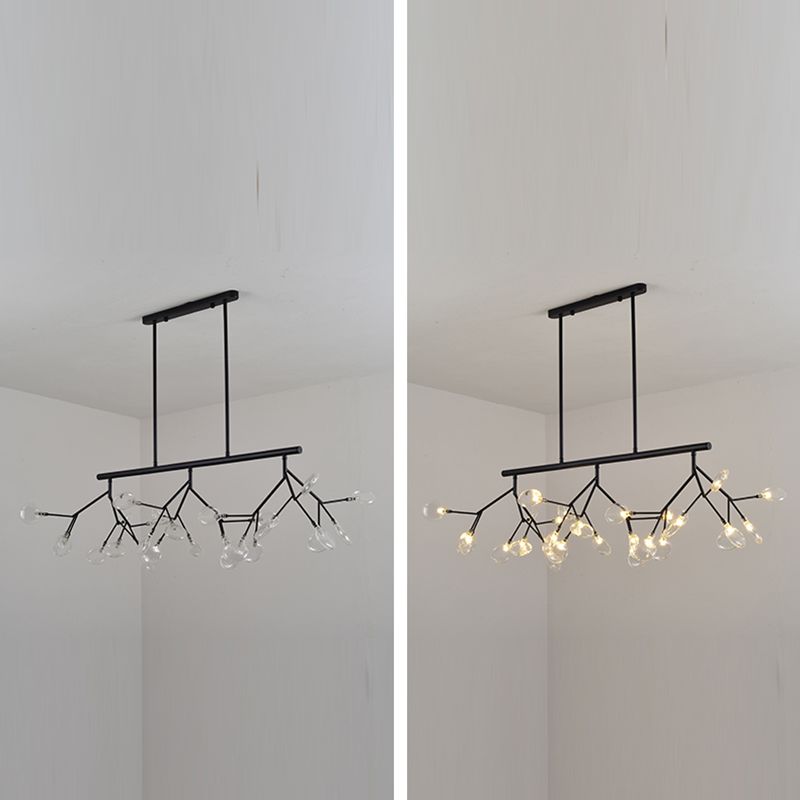 Partido de iluminación de la isla Fireflies colgante de isla de metal de estilo minimalista para comedor