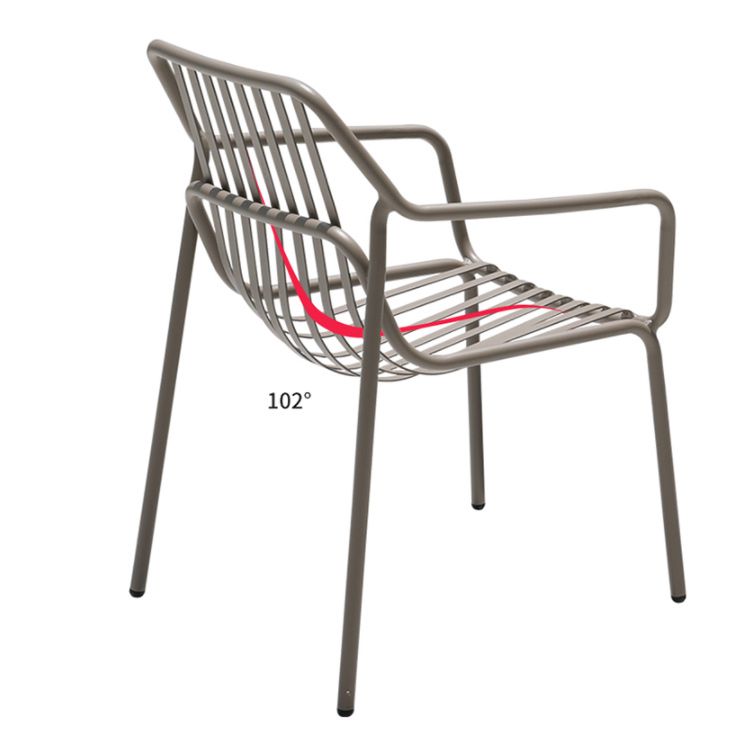 Metal Dining Side Chair Modern Patio Dining Armchair Set of 1/2/4/6/8