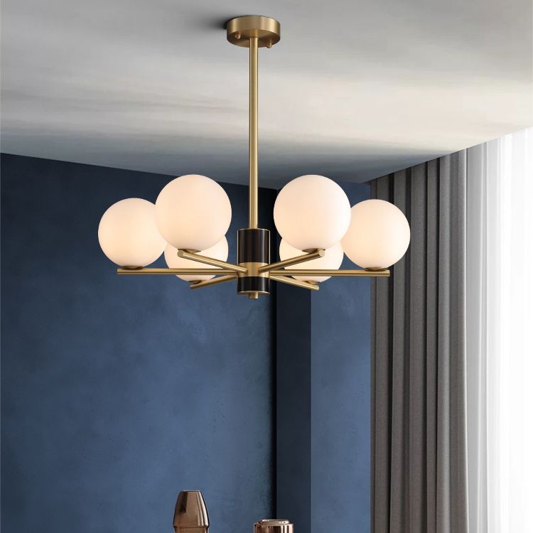 Contemporary Style Spherical Pendant Chandeliers Glass Chandelier Lights in Gold