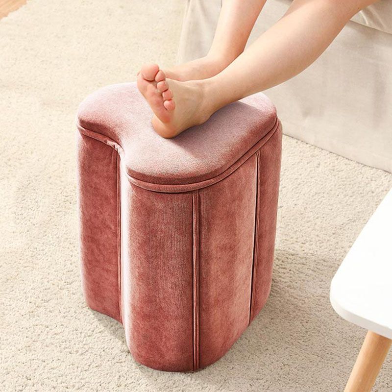 Solid Color Fabric Standard Stool Modern Simple Heart-Shaped Upholstered Footstool