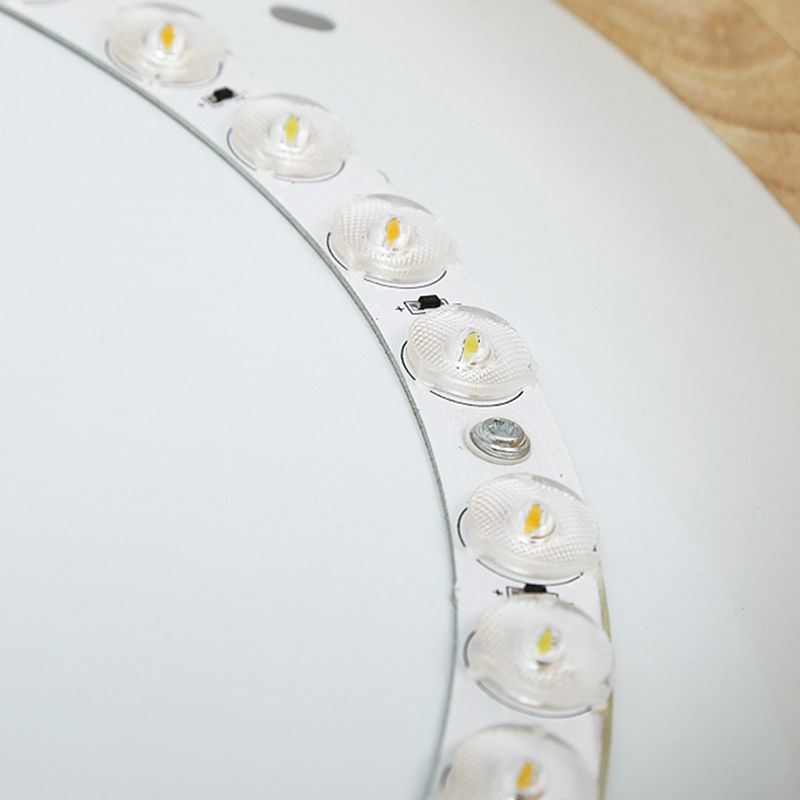 Plafonnier LED circulaire couleur rondin, plafonnier en bois de Style concis moderne avec abat-jour en acrylique