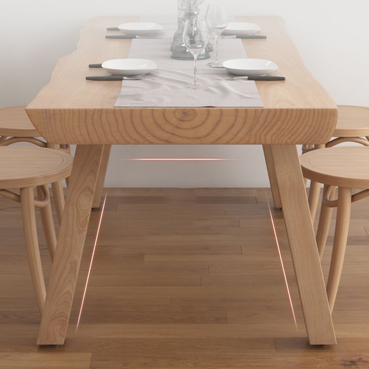 Living Room Solid Wood Top Table Modern Simple Table with 4 Legs