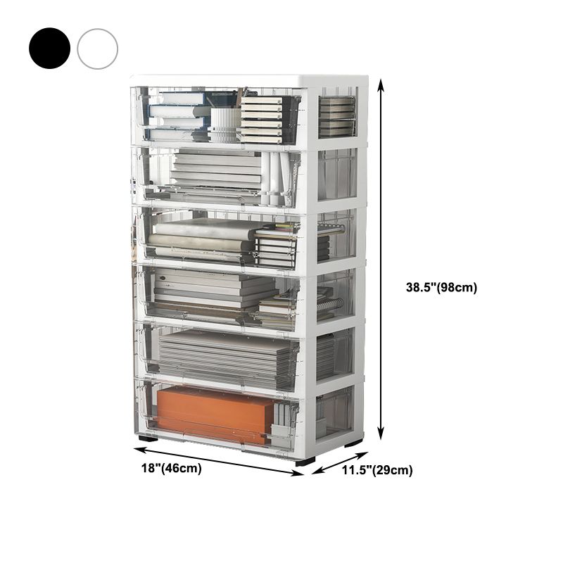 Plastic and Metal Bookshelf, Multi Tiers Contemporary Bookcase for Home Office
