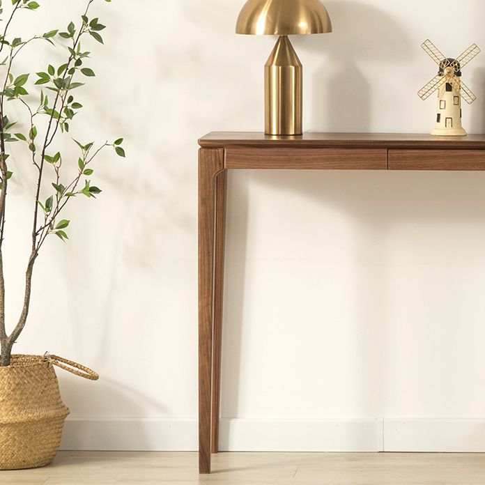 Solid Wood Mid-Century ModernTable in Brone Console Table 30"H
