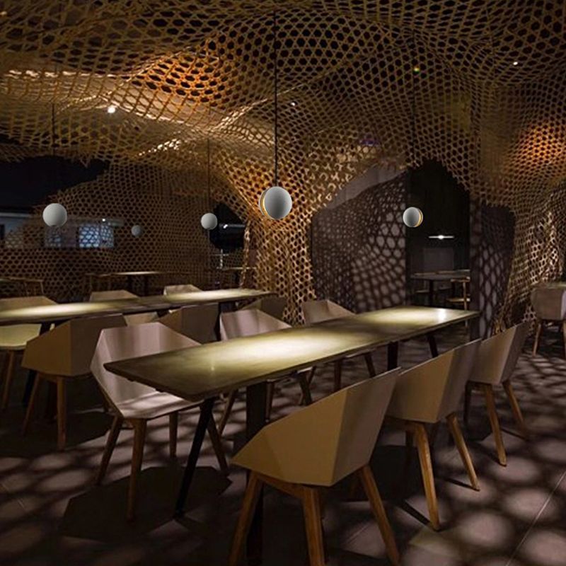 Funzione illuminazione a sospensione sferica Stile Nordico Cemento Grigio Servitore a sospensione Luce del soffitto