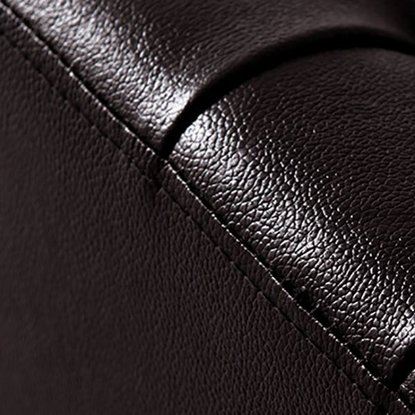 Modern Plain Ottoman Water Resistant Genuine Leather Tufted Pouf Ottoman