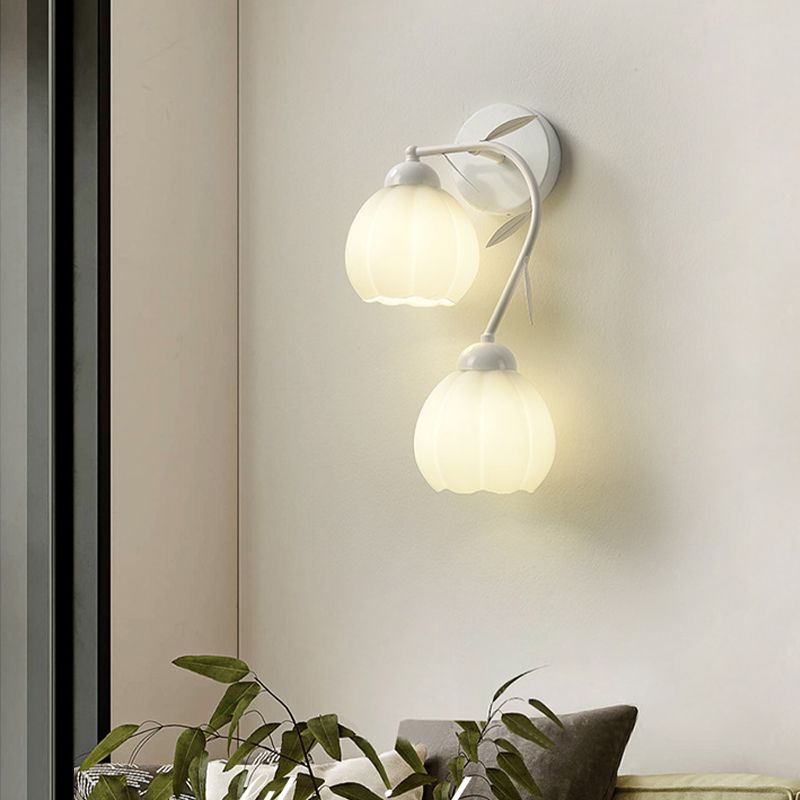 1/2-Light Modernism White Metallic Shaded LED Wall Mounted for Foyer