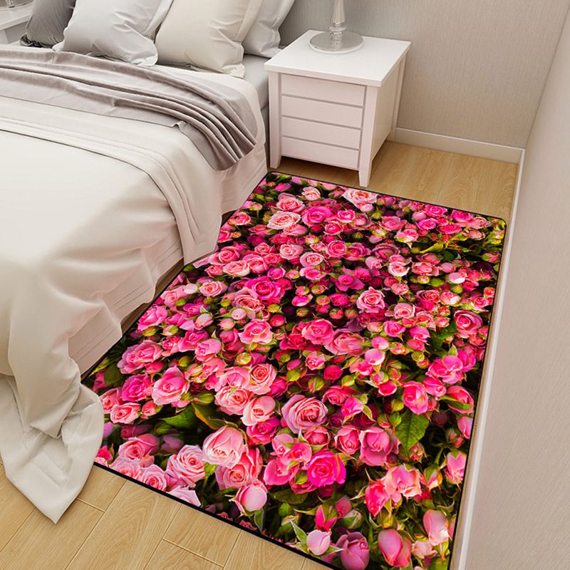 Modern Green Rug Polyester 3D Print Rug Tear Resistant Rug for Drawing Room