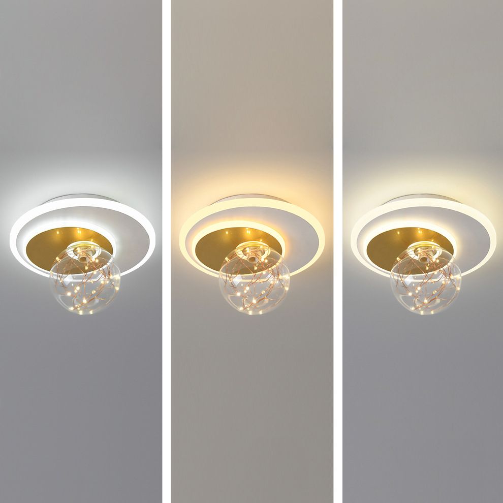 Luz de techo de semi descarga de oro global de oro de estilo moderno de metal LED Semi Flush Light