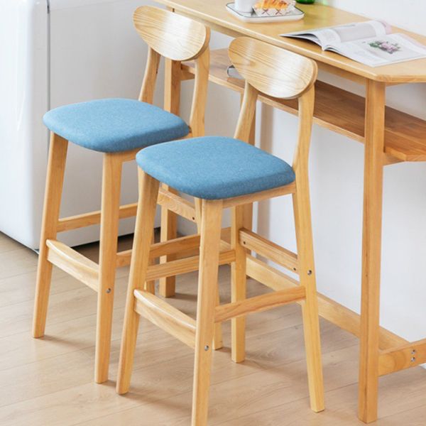 Scandinavian Coffee Shop Armless Stool Matte Finish Upholstered Bar Stools