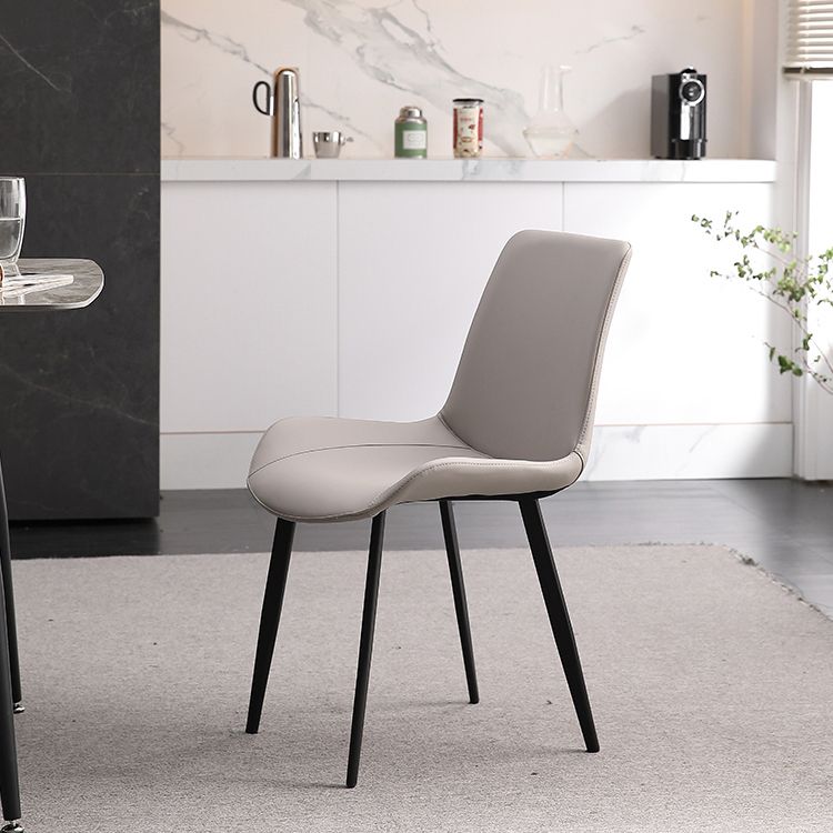 Chaises de salle à manger sans bras scandinaves en métal, chaise Parsons pour salle à manger, chaise d'appoint pour la maison