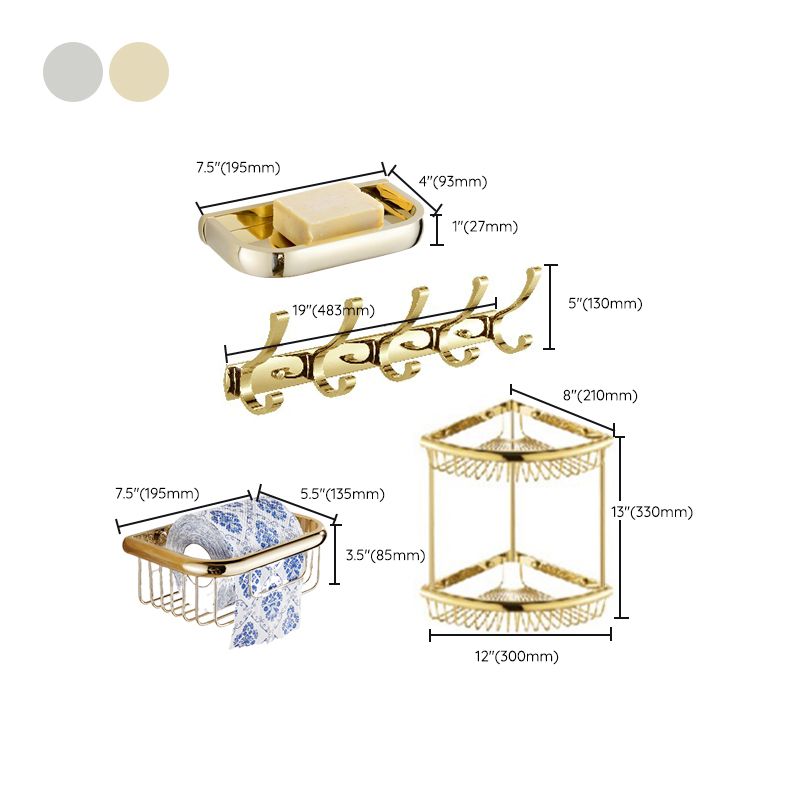 Chrome/Gold Bathroom Accessory Set Modern Metal Bathroom Hardware Set