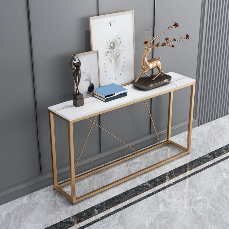 Contemporary Rectangle End Table Antique Finish Console Sofa Table