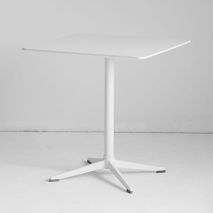 Industrial Wood Dining Table Pedestal Dining Table with Metal Base for Home Use