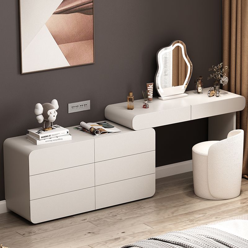 Modern Lighted Mirror Vanity Tables Bedroom Makeup Vanity Desk Table with Drawer