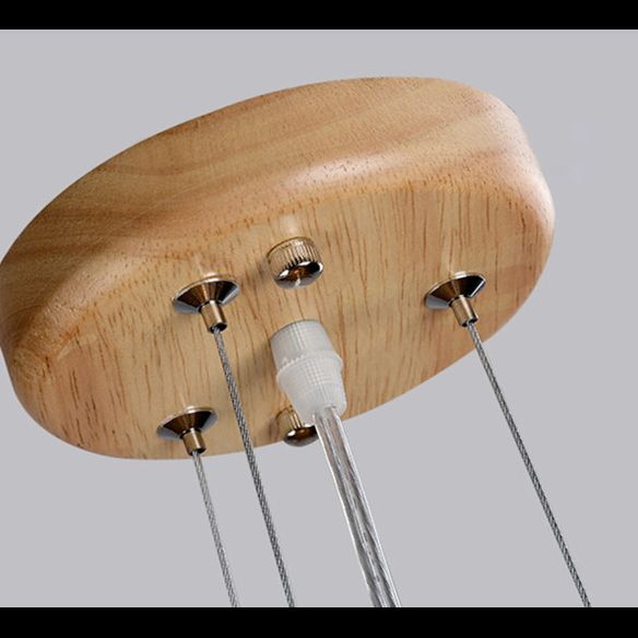 Stacking Triangles Solid Wood Hanging Light Modern Style Creative 1-Light Suspension Lamp for Coffee Shop Restaurant