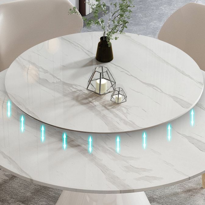 Modern Style 1/4/5/7 Pieces Dining Sintered Stone Dining Table Set with Metal Legs