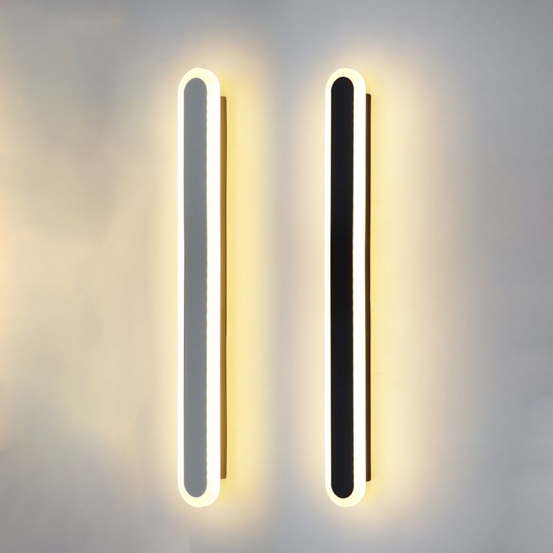 Iluminación de pared de sombra lineal de metal Estilo simple simple 1 luz de pared de pared lámpara de luz