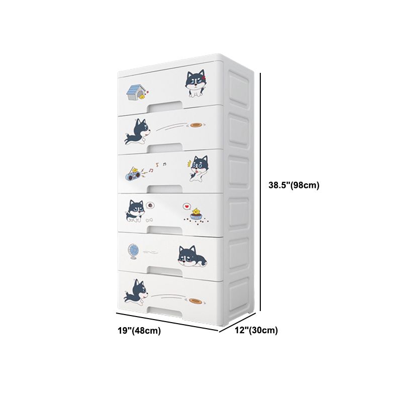 Contemporary Wardrobe White Color Plastic Wardrobe Closet with Drawers