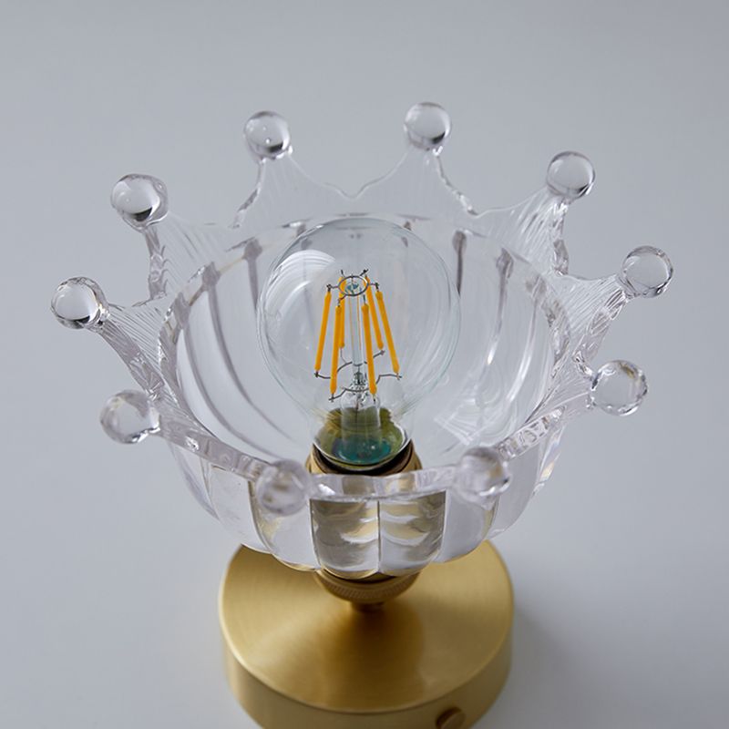 Forme de la couronne 1 lumière de plafond en laiton avec rayures claires nuages en verre