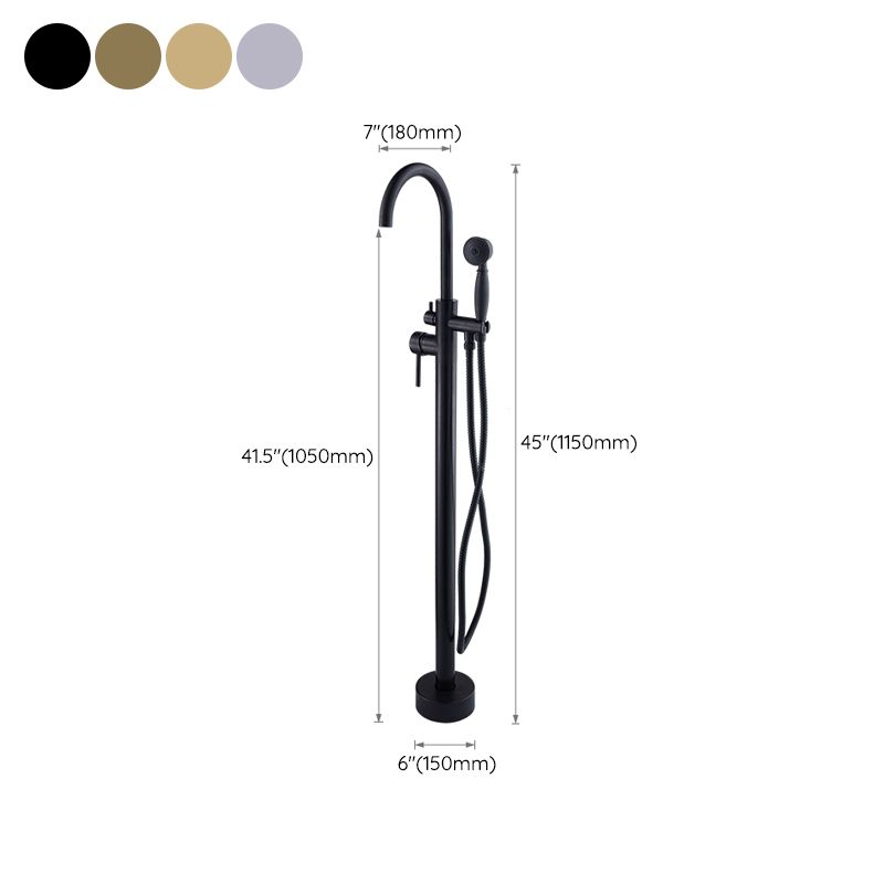 Floor Mounted Metal Freestanding Tub Filler High Arc Freestanding Tub Filler Trim