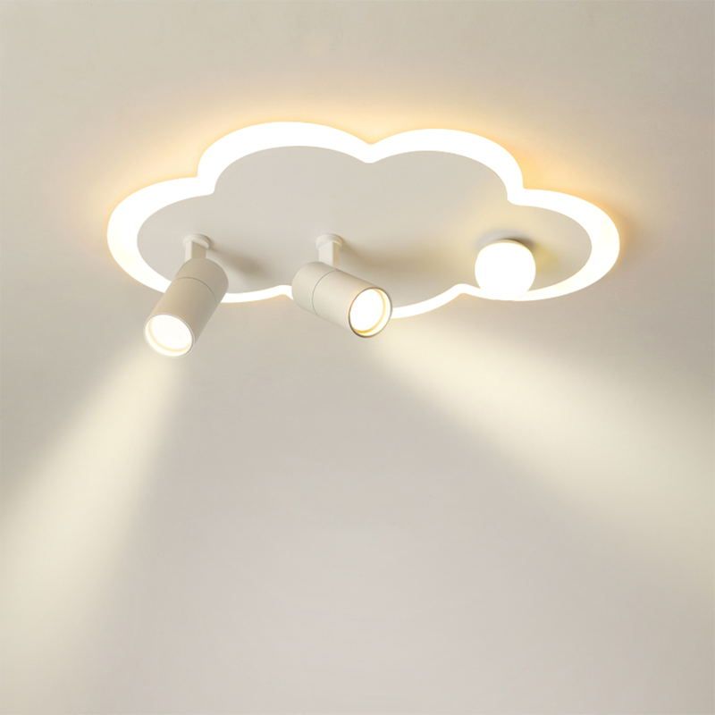 Wolkenform Aluminium LED Flush Mount Modern White Flush Bedroom Ceiling Lights mit Spotlight