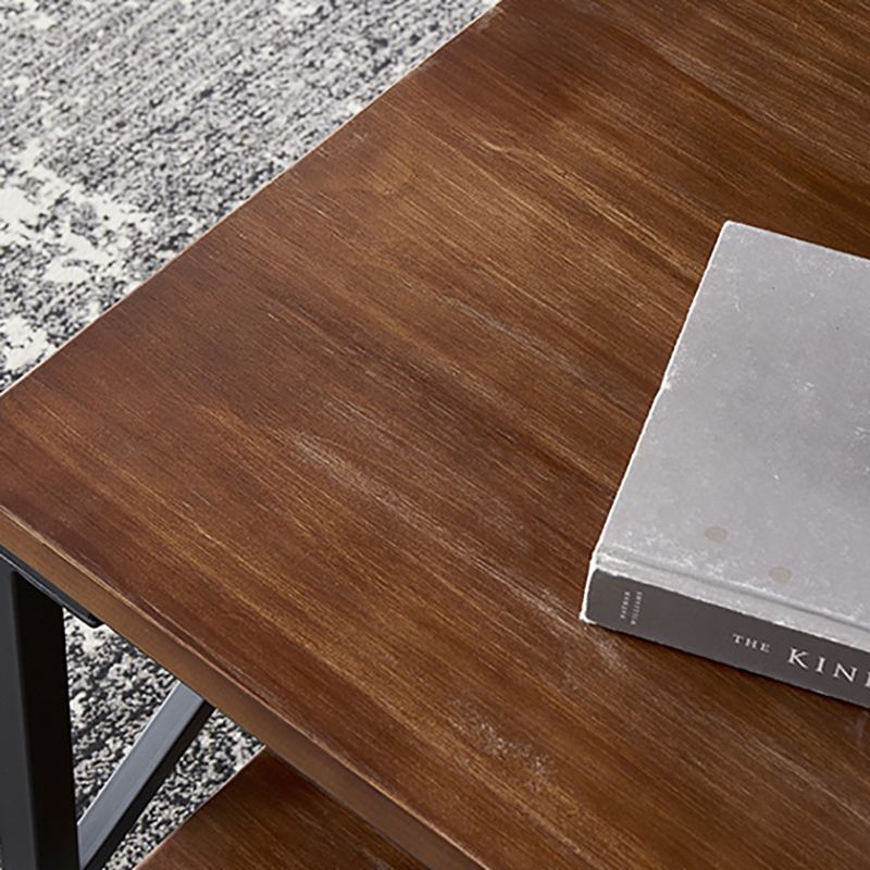 Rectangular Frame Cocktail Table Contemporary Coffee Table with Storage