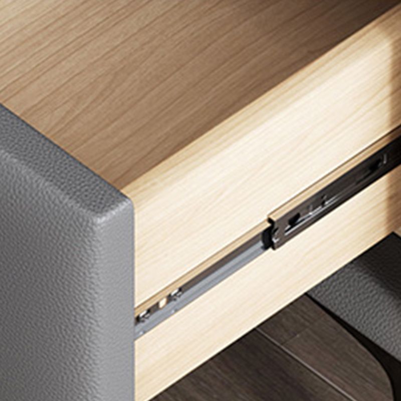 Stone/Wood Night Stand 19.69" Tall Modern 1 - Drawer Nightstand