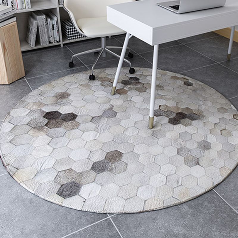 Funky Home Decoration Rug Multi Color Geometric Printed Area Carpet Cowhide Non-Slip Easy Care Rug
